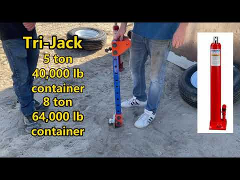 Tri-Jack / Tri-Lug : Lift a 64,000 lb. Shipping Container 23" in 90 seconds (Patent Approved)