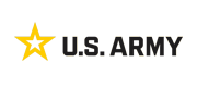 U.S. Army logo with gold star and black background.