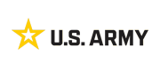 U.S. Army logo with gold star and black background.