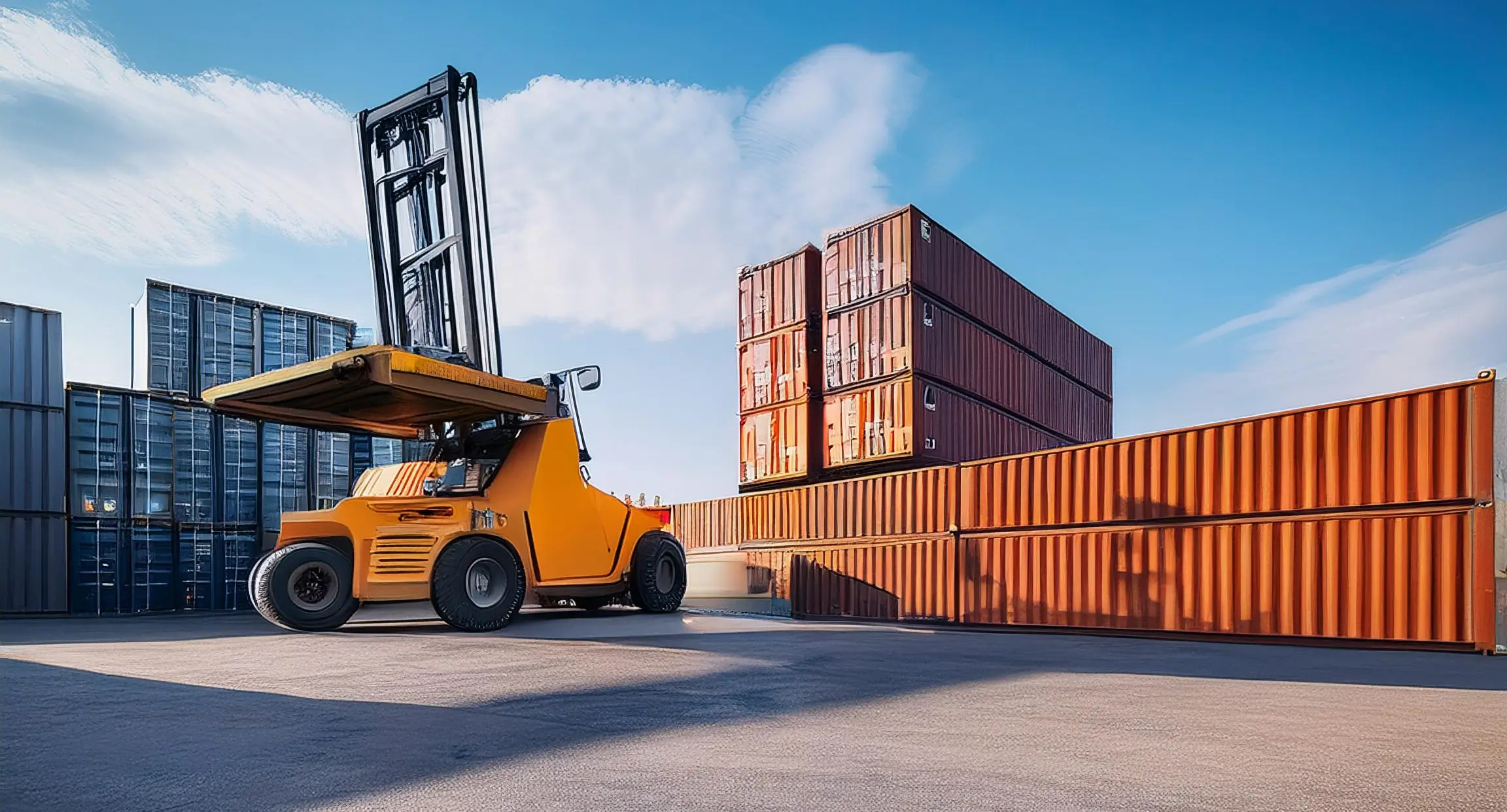 Image showing Material Handling operations like handling a container